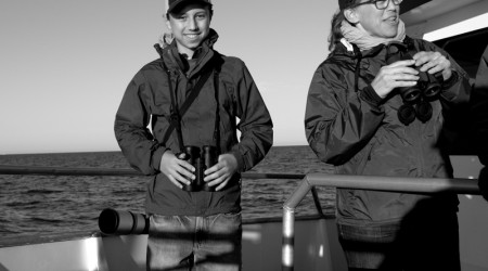 Miles G. with Travis and his mom, Susan, on the Cape Cod pelagic trip