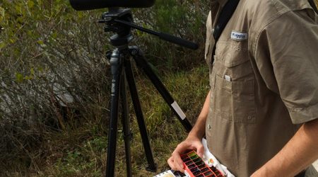 Rafael counting hawks at the Florida Keys Hawkwatch